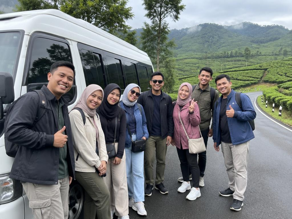 Perjalanan rombongan dengan minibus